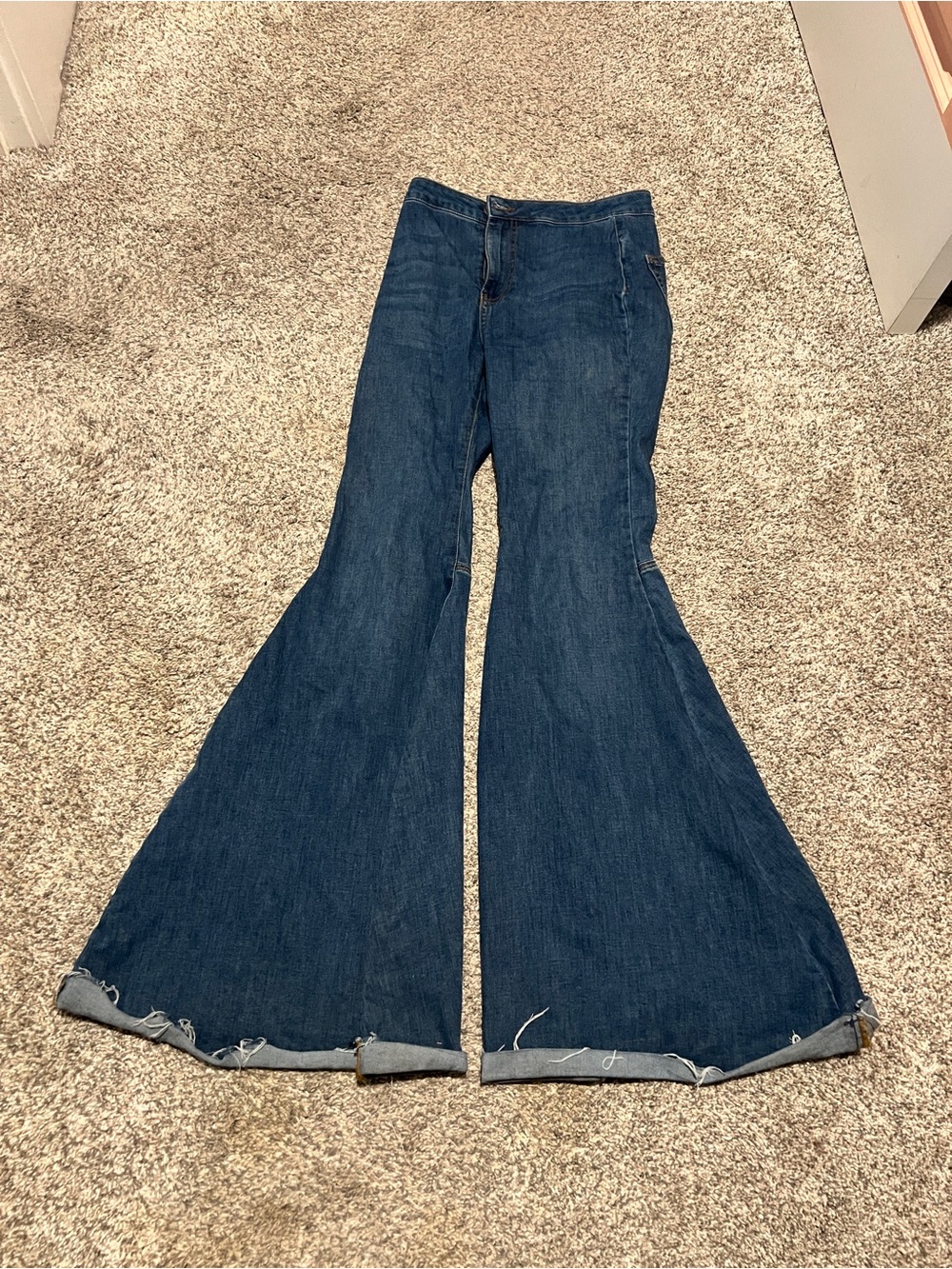 Free People Indigo Wide-Leg Flare Jeans